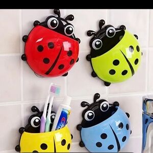 Ladybug toothbrush holder